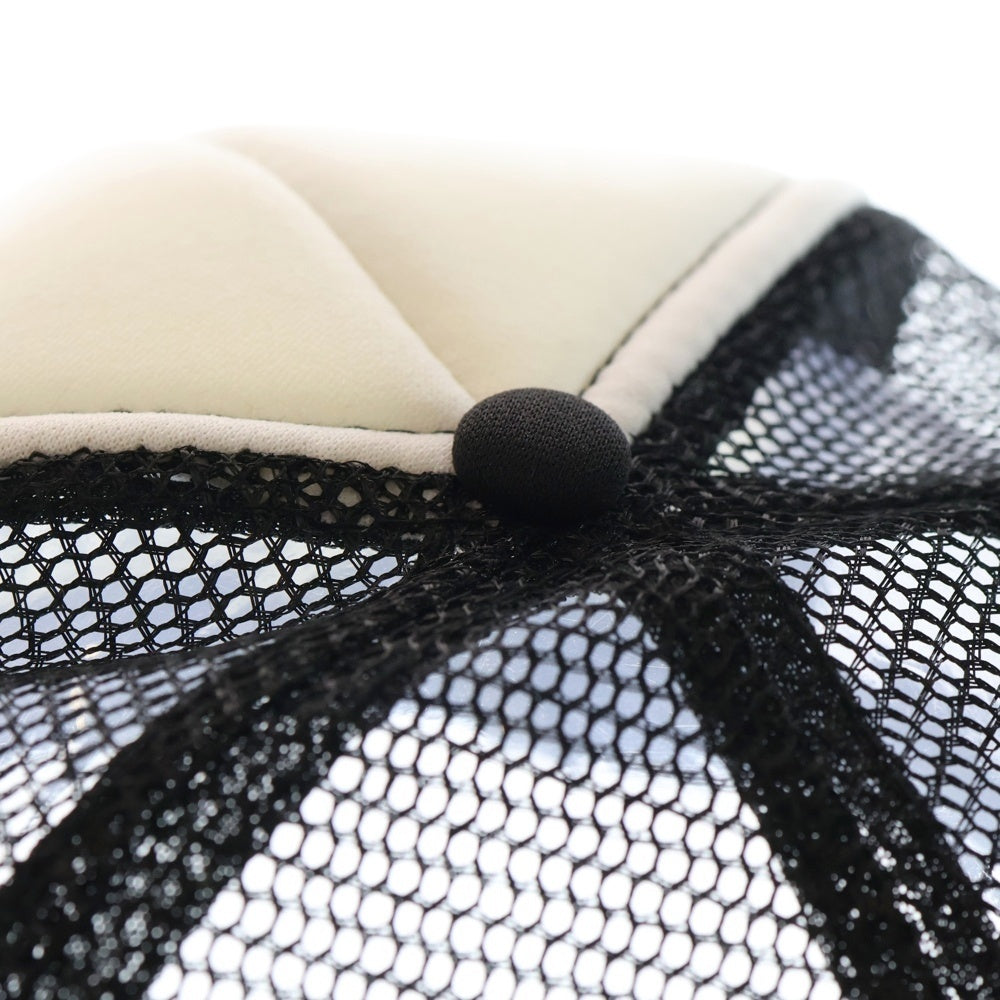 EXSAMPLE(エグザンプル) ロゴ刺繍メッシュキャップ ブラック/ホワイト