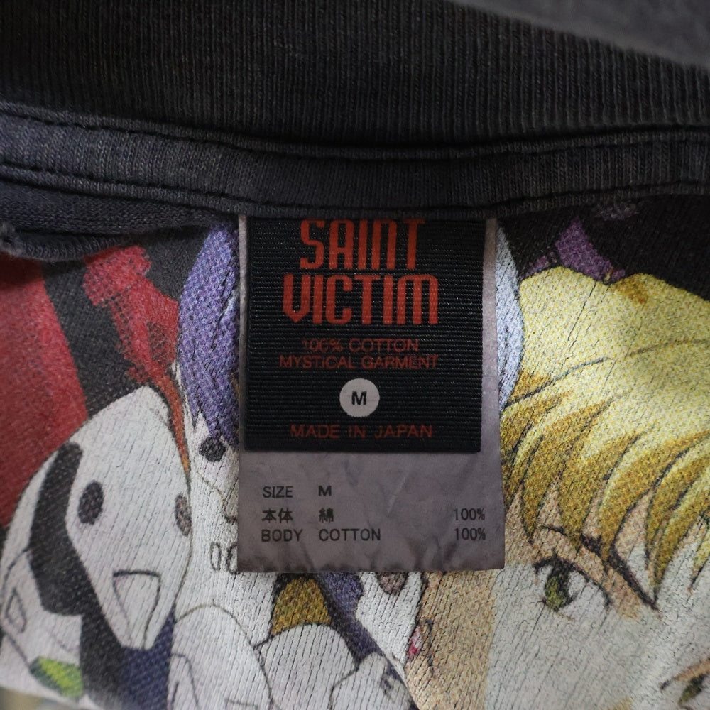 SAINT MICHAEL(セントマイケル) 24SS ×エヴァンゲリオン プリント半袖クルーネックTシャツ 半袖カットソー チャコールグレー SM-YS8-0000-C24