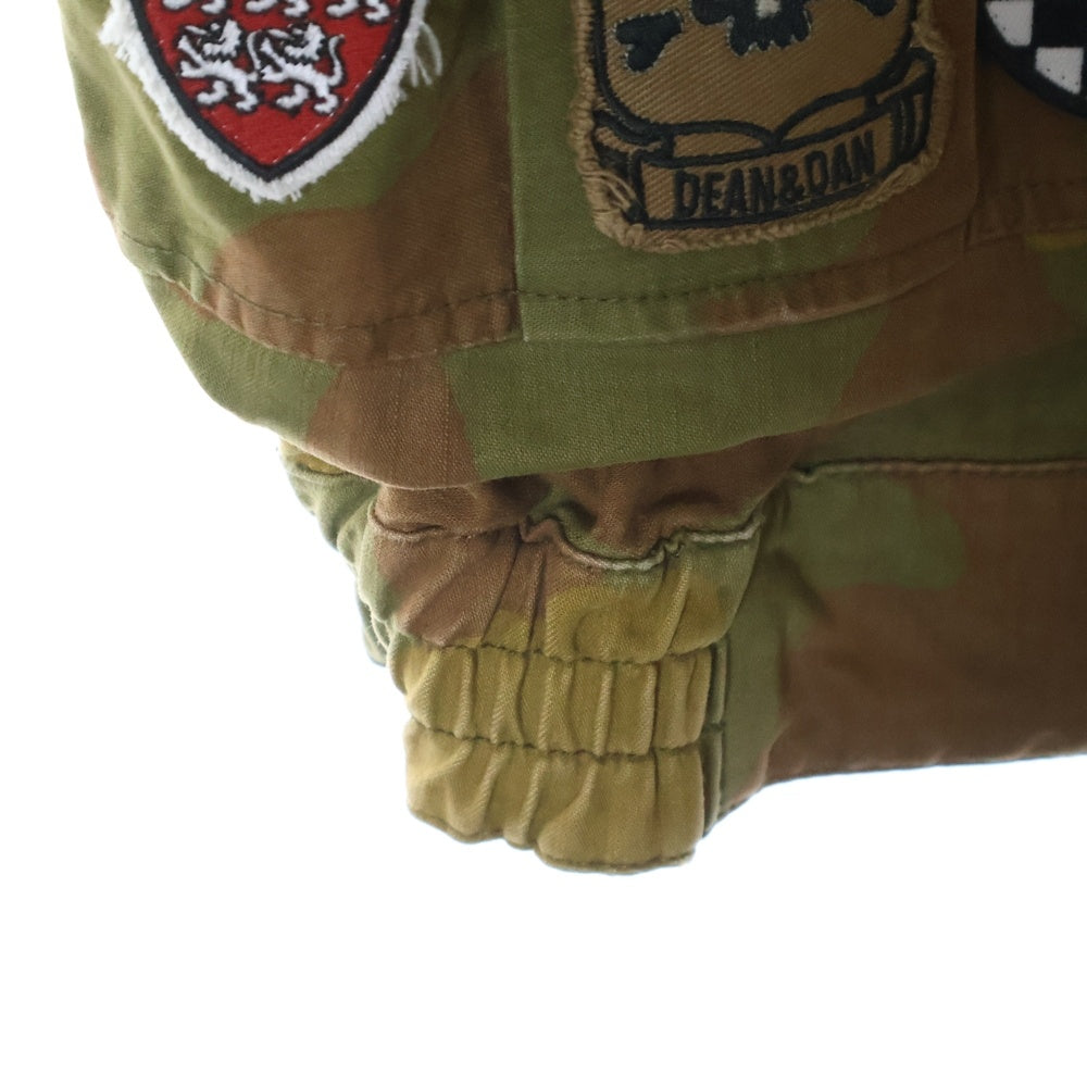 DSQUARED2(ディースクエアード) 21AW Camouflage Military Jackets カモフラージュ ミリタリージャケット カーキ/ブラウン ワッペン ピンバッチ S74AM1169 S49605