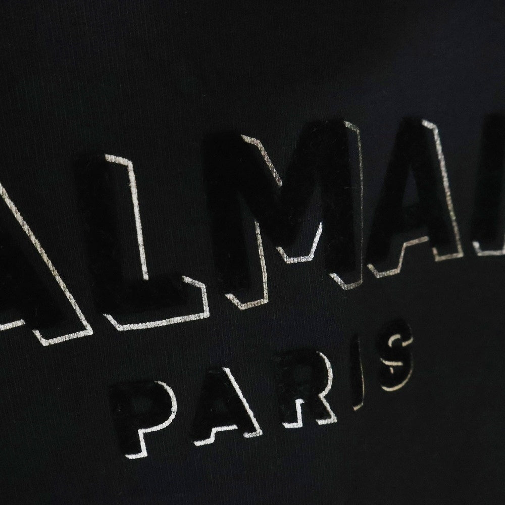 BALMAIN(バルマン) フロッキープリント クルーネックスウェット ブラック JQ0058899