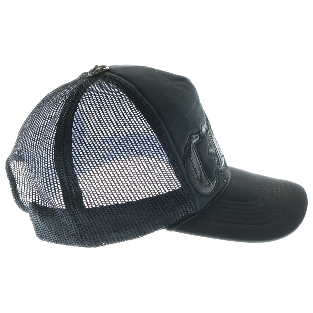 CHROME HEARTS(クロムハーツ) 香港限定品 CHHK レザーパッチ メッシュキャップ 帽子 ブラック