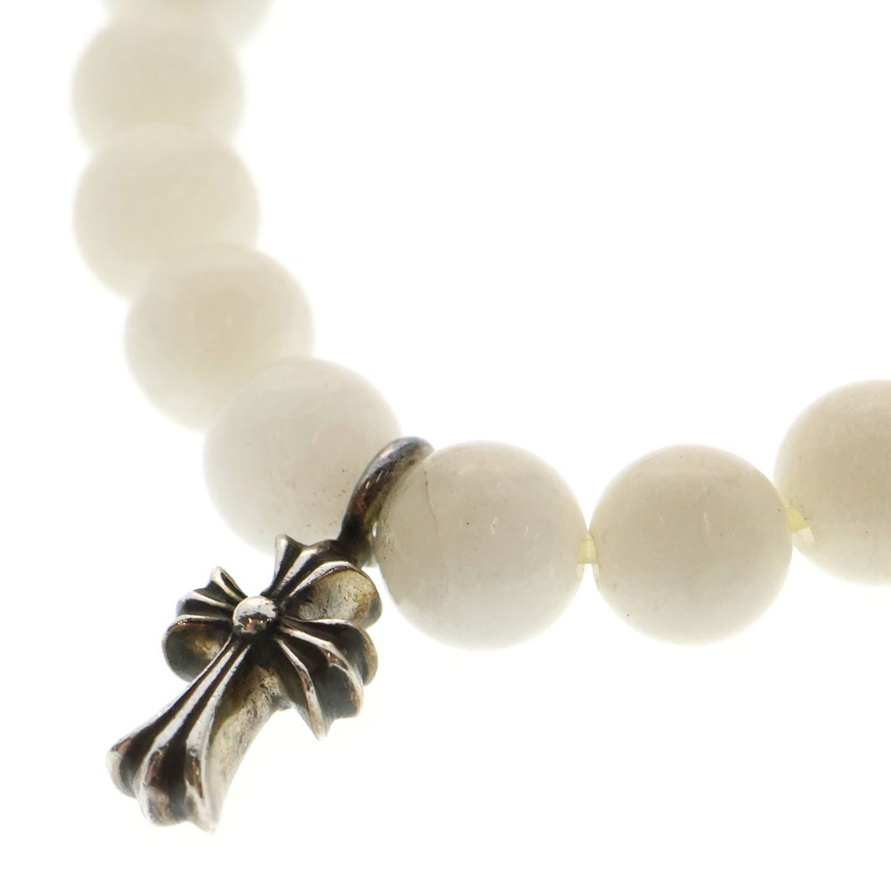 CHROME HEARTS(クロムハーツ) 6mm BEAD 6mmビーズブレス STACK CH CROSS付き BEAD6mmビーズブレスレット ホワイト