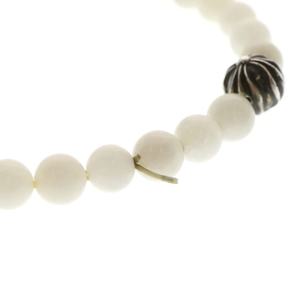 CHROME HEARTS(クロムハーツ) 6mm BEAD 6mmビーズブレス STACK CH CROSS付き BEAD6mmビーズブレスレット ホワイト