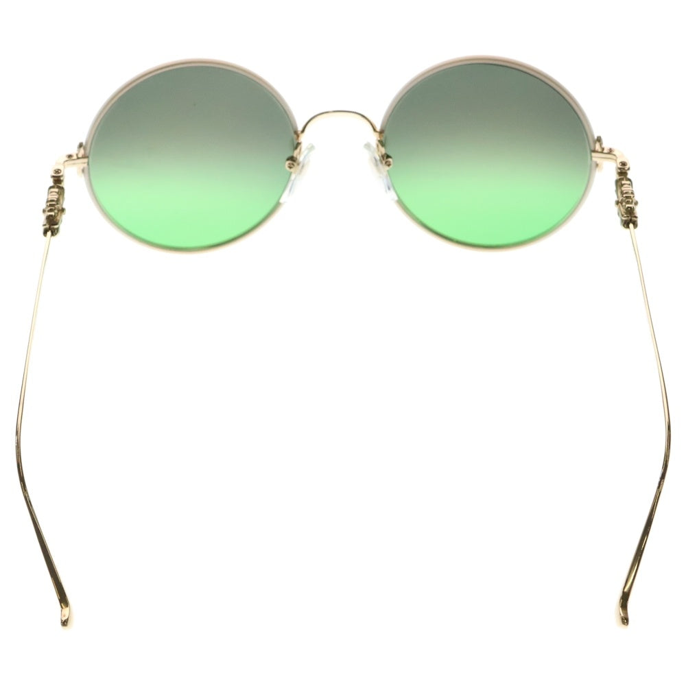 CHROME HEARTS(クロムハーツ) MCRYS-GP-P OVARYEASY ラウンド型 サイドフローラルクロス ラウンド型 サングラス ゴールド/グリーン