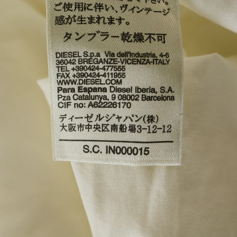 DIESEL(ディーゼル) 半袖シャツ ミリタリーシャツ エポレット ジップポケット ホワイト
