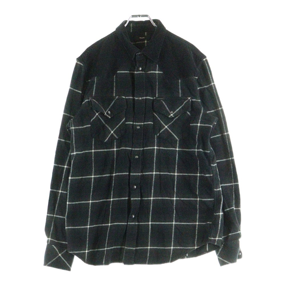DIESEL(ディーゼル) ウェスタンシャツ 長袖シャツ コーデュロイ チェック ブラック