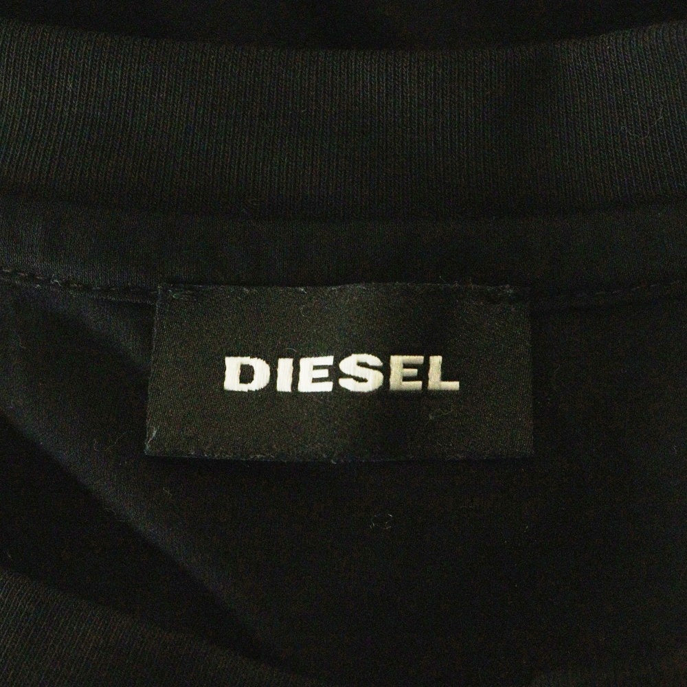 DIESEL(ディーゼル) ロングスリーブTシャツ 長袖カットソー フロントプリント ブラック