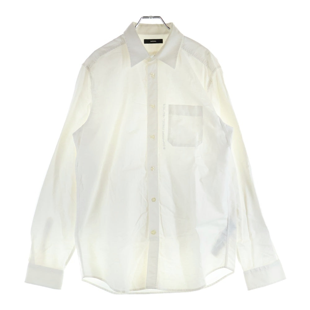 DIESEL(ディーゼル) 長袖シャツ コットンシャツ 胸ポケット ホワイト