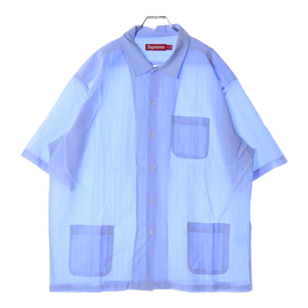 SUPREME(シュプリーム) 25SS Stripe S/S Pajama Shirt ストライプ ショートスリーブ パジャマシャツ 半袖シャツ ブルー