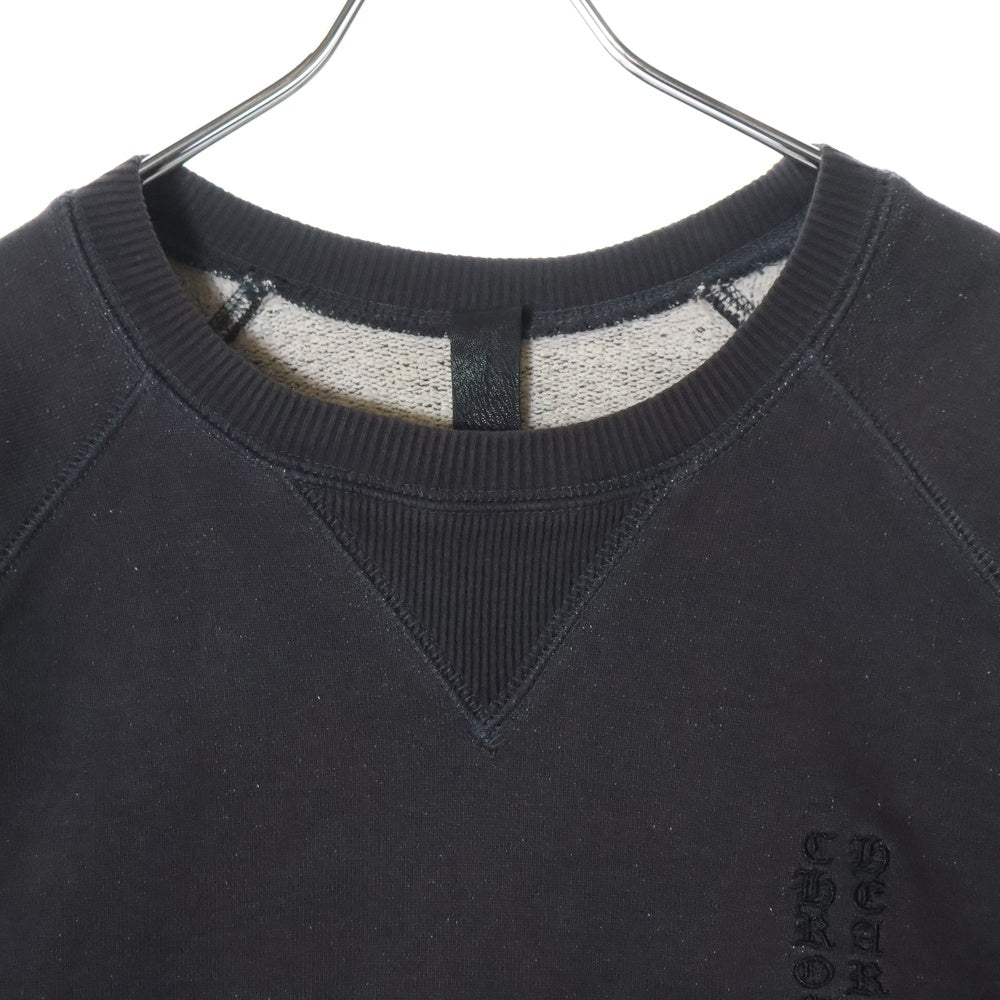 CHROME HEARTS(クロムハーツ) GRP Y NOT 2-TND SWTSHRT ワイノット クルーネックトレーナー ロゴ刺繍 バーティカルロゴ スウェットシャツ チャコールグレー