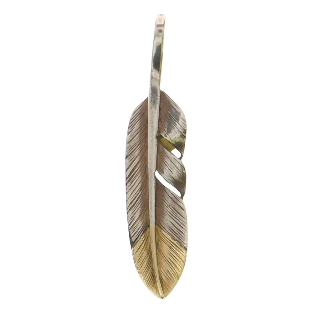鷲見太郎(ワシミタロウ) S Feather K18 Top 02 M K18 Eagle Metal イーグルメタル付き先金フェザー右向き シルバー/ゴールド