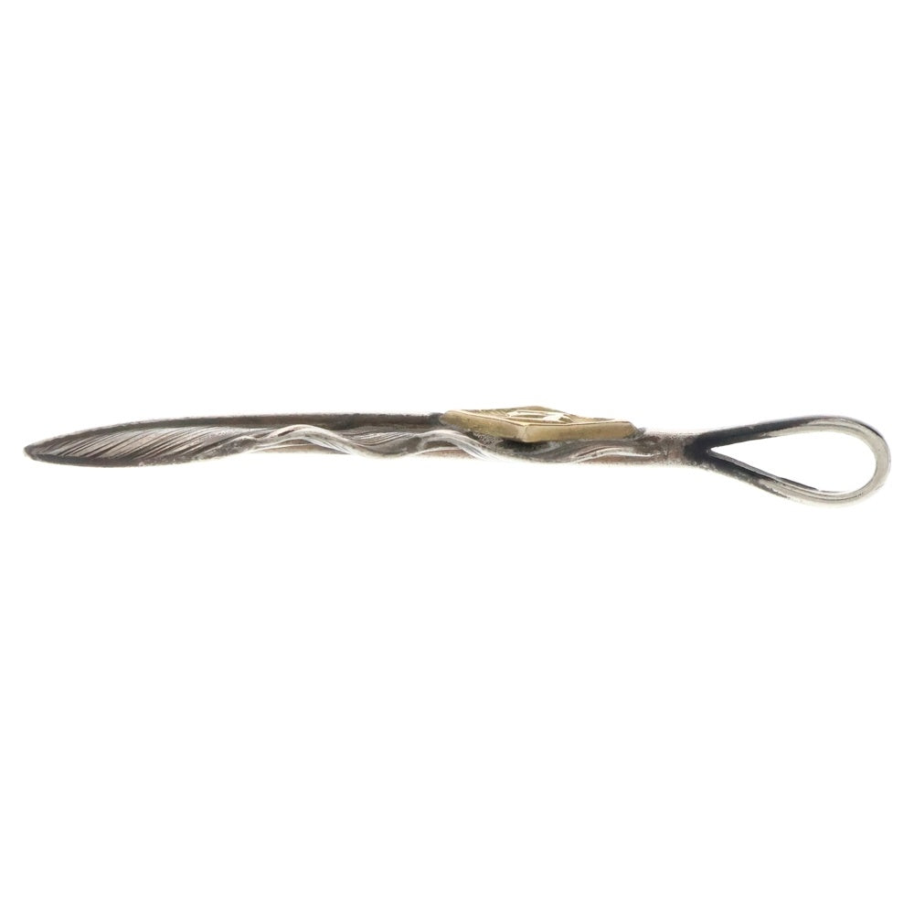 鷲見太郎(ワシミタロウ) S Feather 01 M K18 Eagle Metal イーグルメタル付き フェザー ペンダントトップ 左向き シルバー/ゴールド