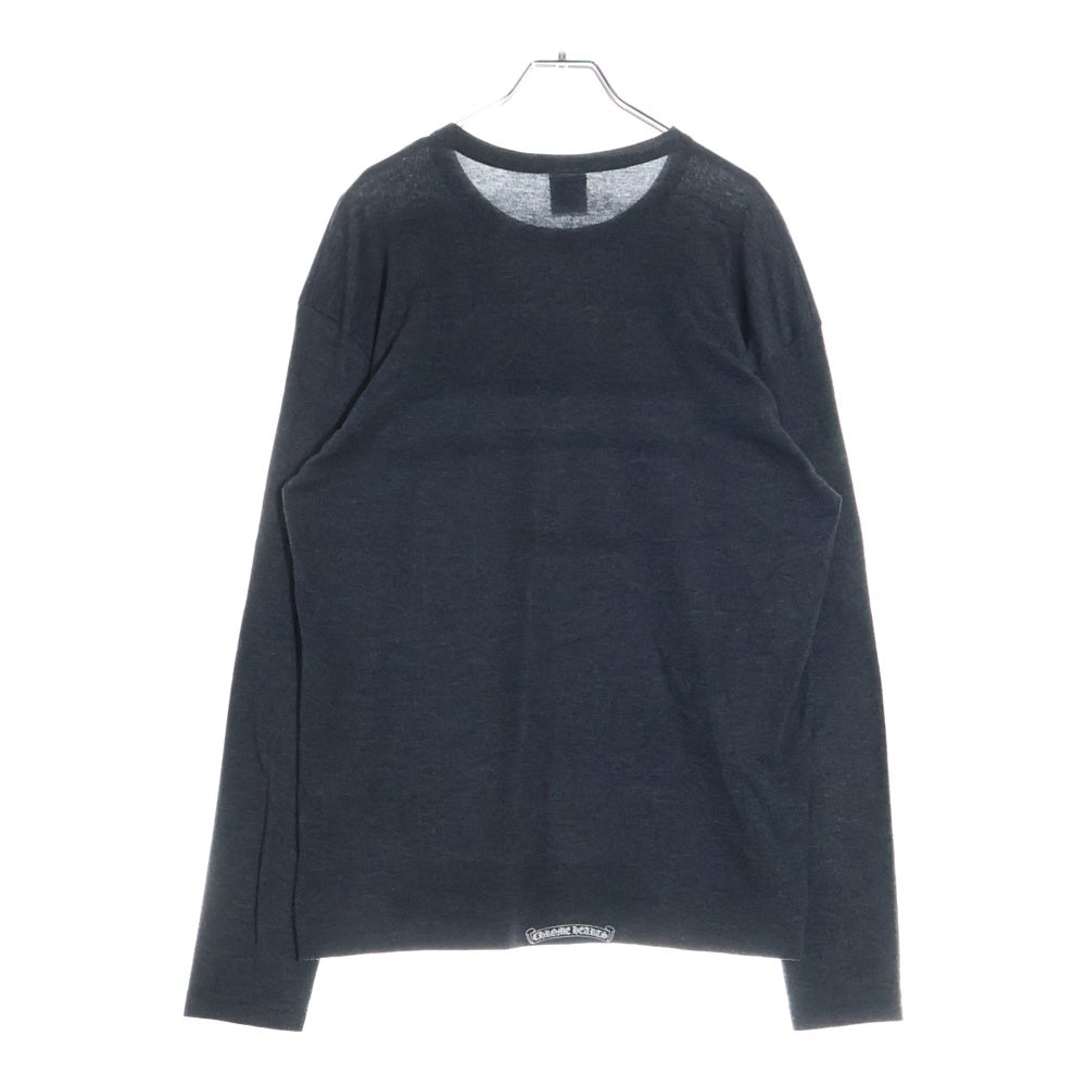 CHROME HEARTS(クロムハーツ) OLD Dagger Waffle フロントプリント クルーネック 長袖Tシャツ グレー