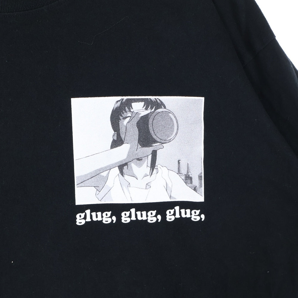 X-GIRL(エックスガール) 20SS ×EVANGELION エヴァンゲリオン 両面プリント クルーネック 半袖Tシャツ ブラック 105201011036