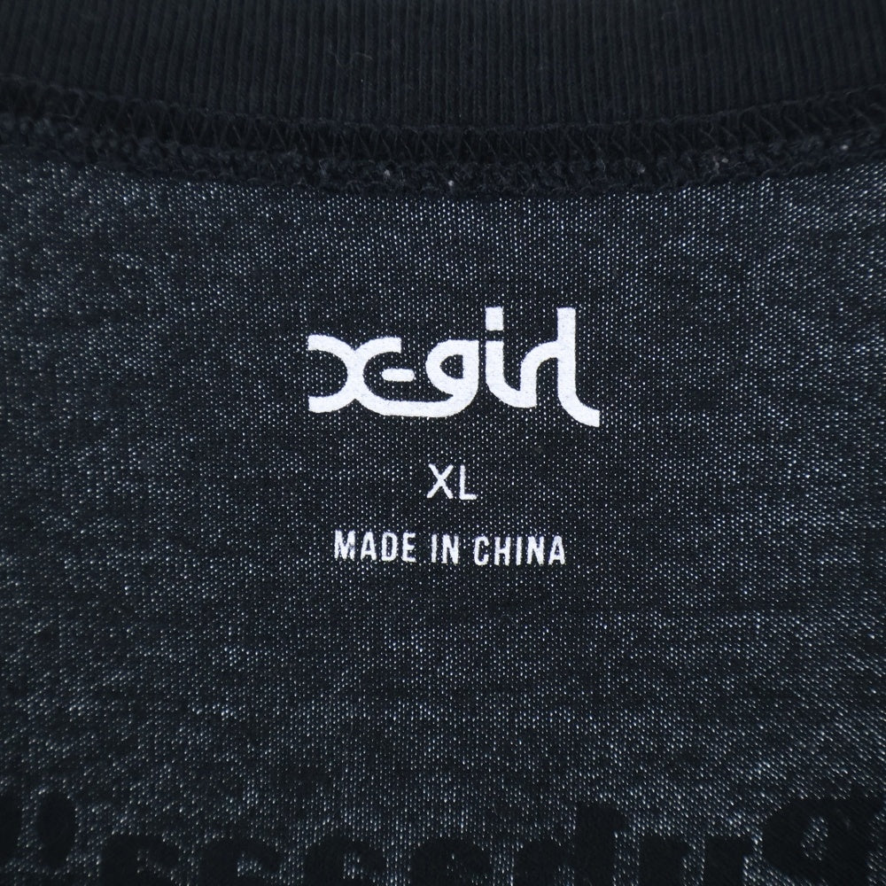 X-GIRL(エックスガール) 20SS ×EVANGELION エヴァンゲリオン 両面プリント クルーネック 半袖Tシャツ ブラック 105201011036