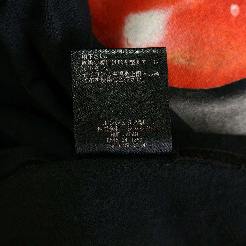 HUF(ハフ) WET CHERRY S/S TEE 両面プリント クルーネック 半袖Tシャツ ブラック