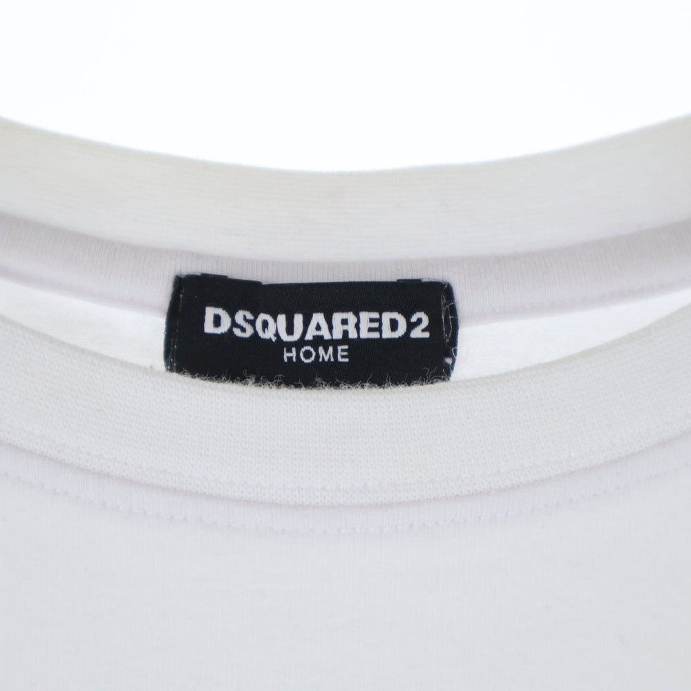 DSQUARED2(ディースクエアード) ROUTE 64 フロントワッペン付 クルーネック 半袖Tシャツ ホワイト DFM120207