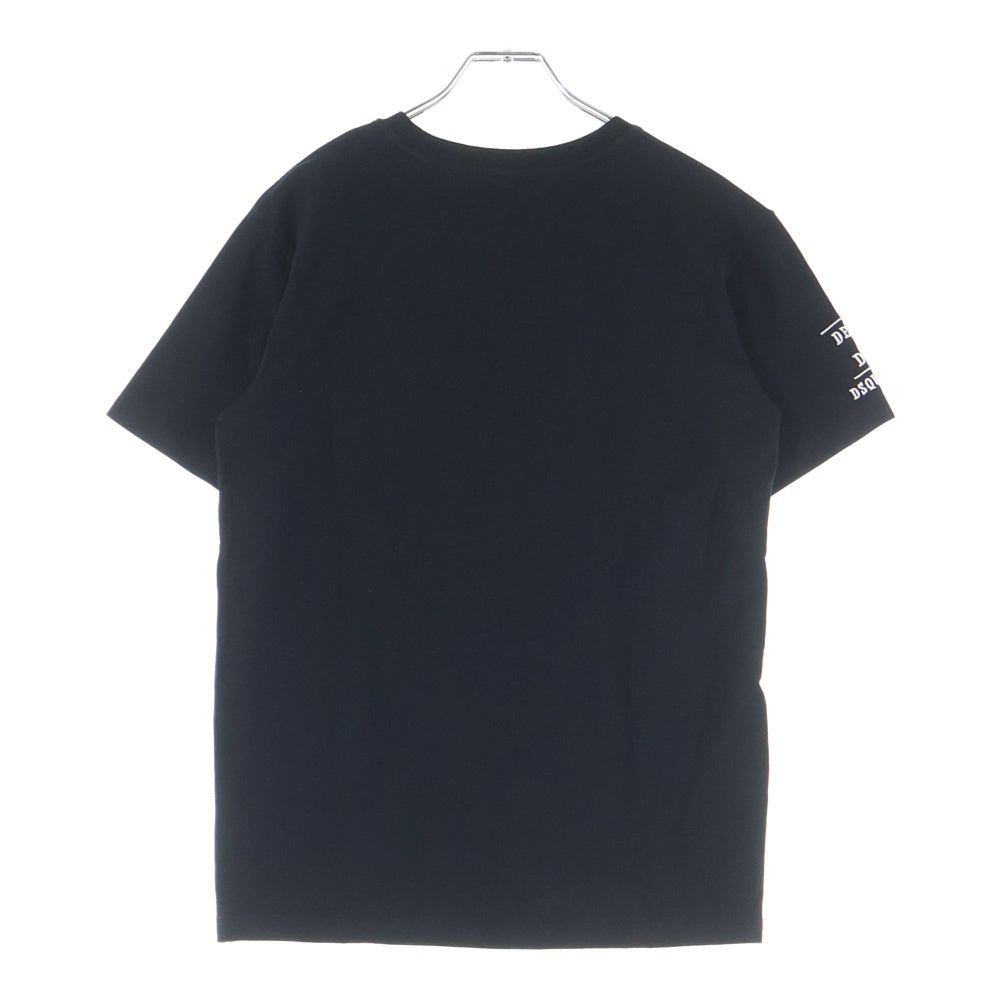 DSQUARED2(ディースクエアード) ROUTE 64 フロントワッペン付 クルーネック 半袖Tシャツ ブラック DFM120207