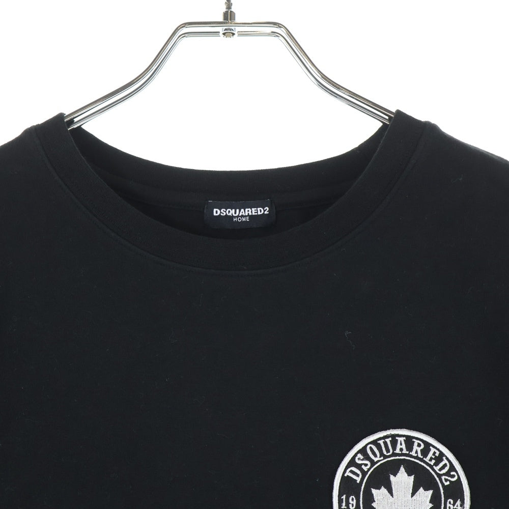 DSQUARED2(ディースクエアード) ROUTE 64 フロントワッペン付 クルーネック 半袖Tシャツ ブラック DFM120207