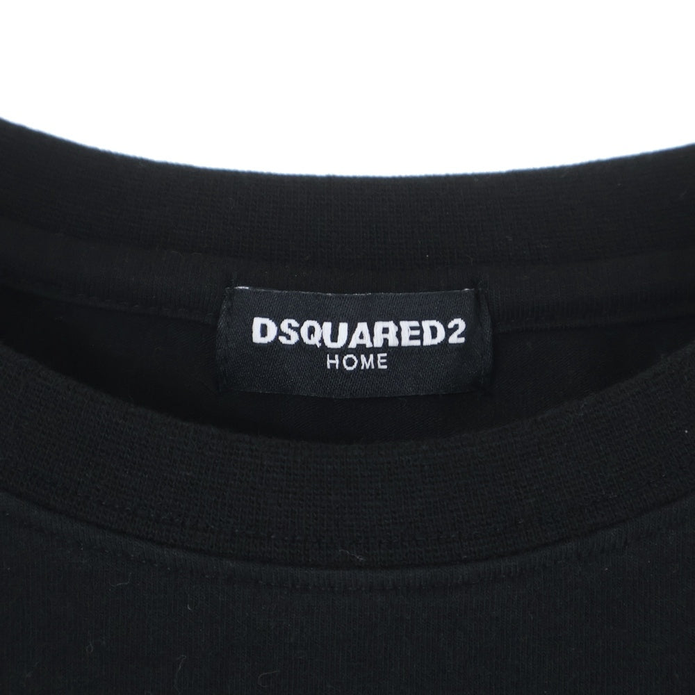 DSQUARED2(ディースクエアード) ROUTE 64 フロントワッペン付 クルーネック 半袖Tシャツ ブラック DFM120207