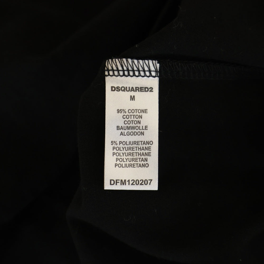 DSQUARED2(ディースクエアード) ROUTE 64 フロントワッペン付 クルーネック 半袖Tシャツ ブラック DFM120207