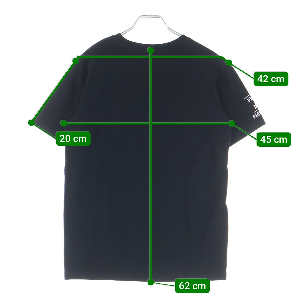 DSQUARED2(ディースクエアード) ROUTE 64 フロントワッペン付 クルーネック 半袖Tシャツ ブラック DFM120207