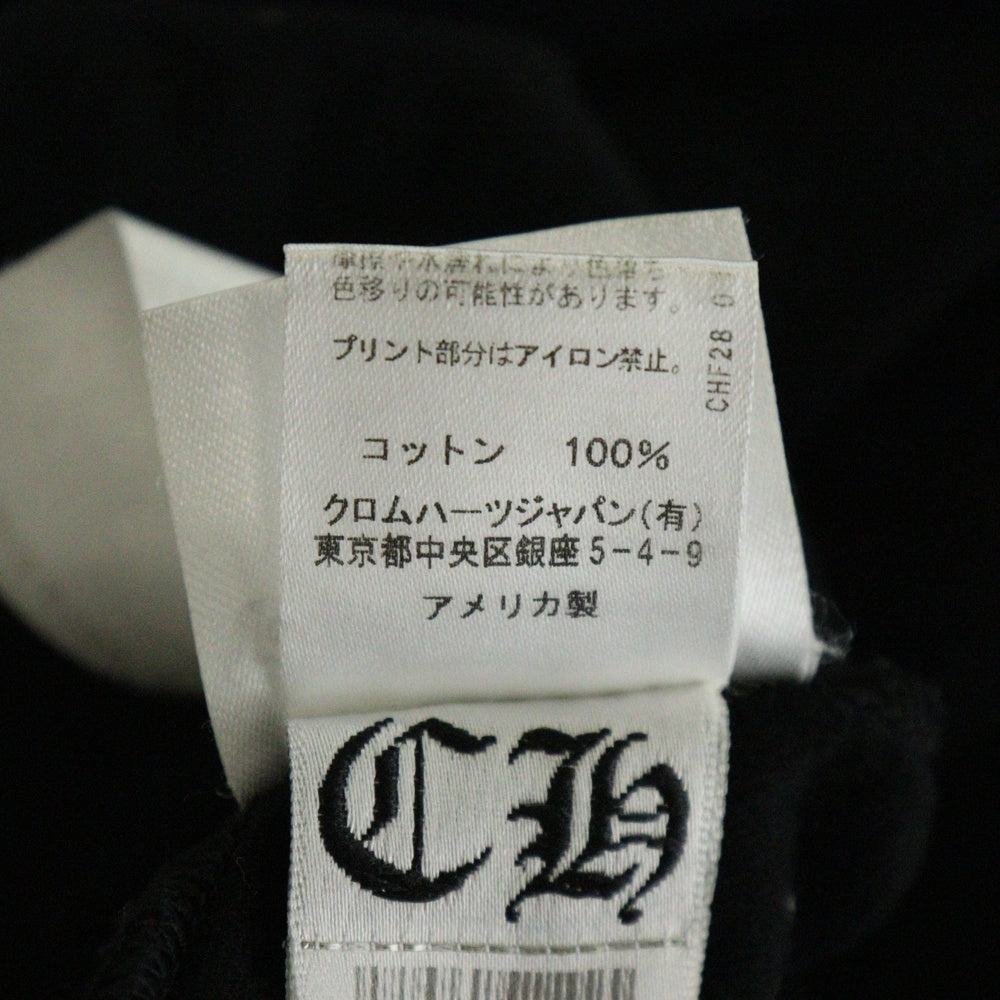 CHROME HEARTS(クロムハーツ) CH L S 1 バックスクロール ロゴプリント 長袖 Tシャツ ロングスリーブ カットソー ブラック