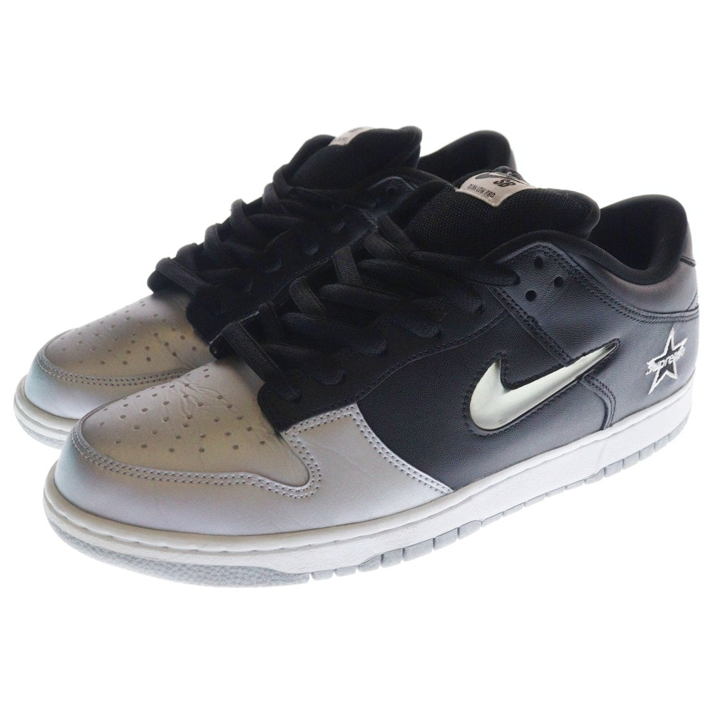 NIKE SB(ナイキエスビー) ×Supreme DUNK LOW OG QS METALLIC SILVER シュプリーム ダンクロー メタリックシルバー ローカットスニーカー ブラック/シルバー CK3480-001 US10.5/28.5cm