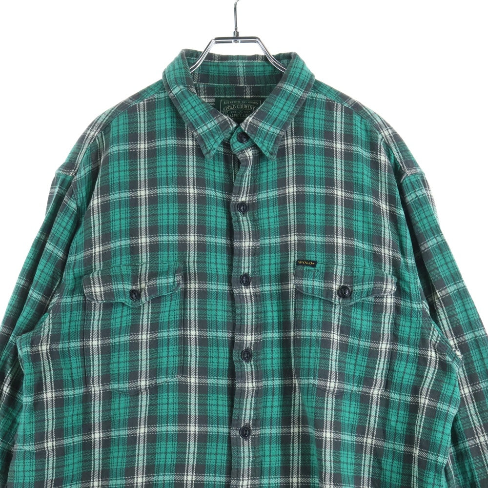 POLO RALPH LAUREN(ポロラルフローレン) POLO COUNTRY ポロカントリー 2ポケット チェック長袖シャツ グリーン