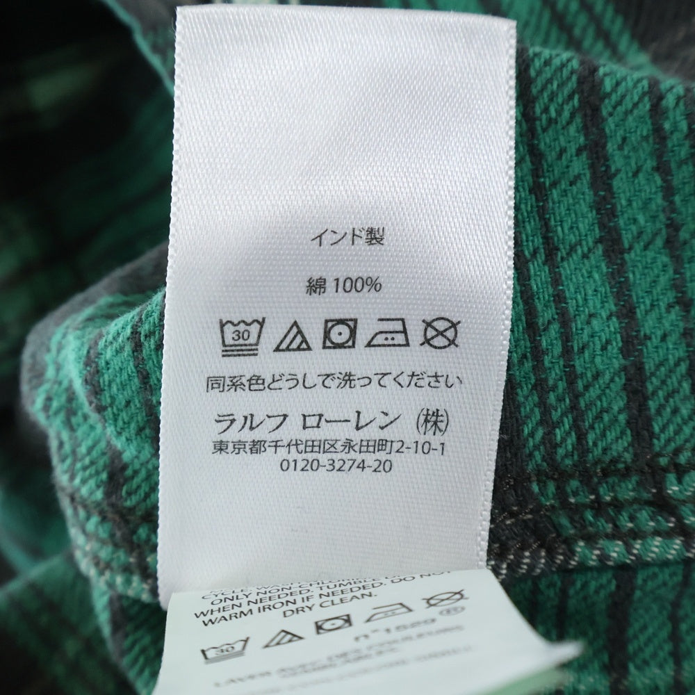 POLO RALPH LAUREN(ポロラルフローレン) POLO COUNTRY ポロカントリー 2ポケット チェック長袖シャツ グリーン