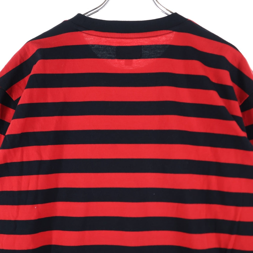 SUPREME(シュプリーム) 19AW Flags L/S Top フラッグ刺繍ボーダー長袖Tシャツ レッド/ブラック