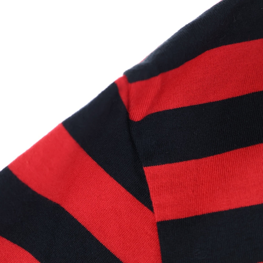 SUPREME(シュプリーム) 19AW Flags L/S Top フラッグ刺繍ボーダー長袖Tシャツ レッド/ブラック