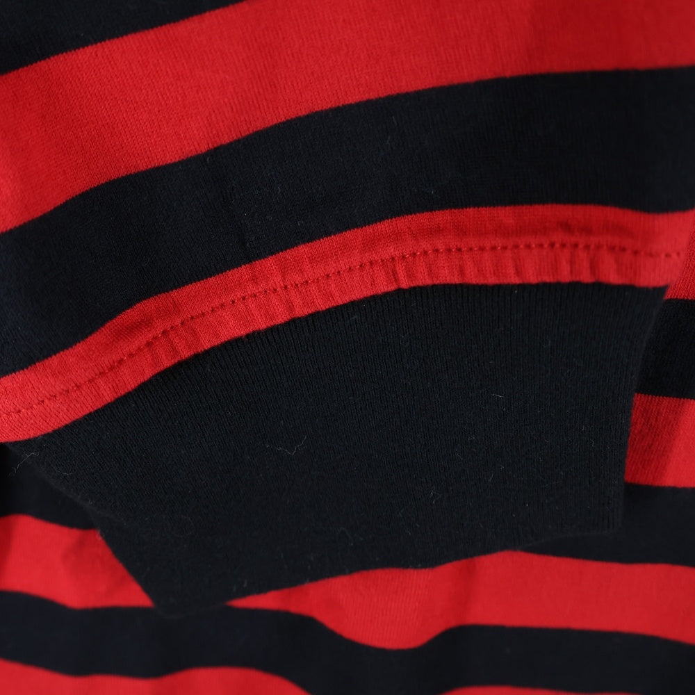 SUPREME(シュプリーム) 19AW Flags L/S Top フラッグ刺繍ボーダー長袖Tシャツ レッド/ブラック
