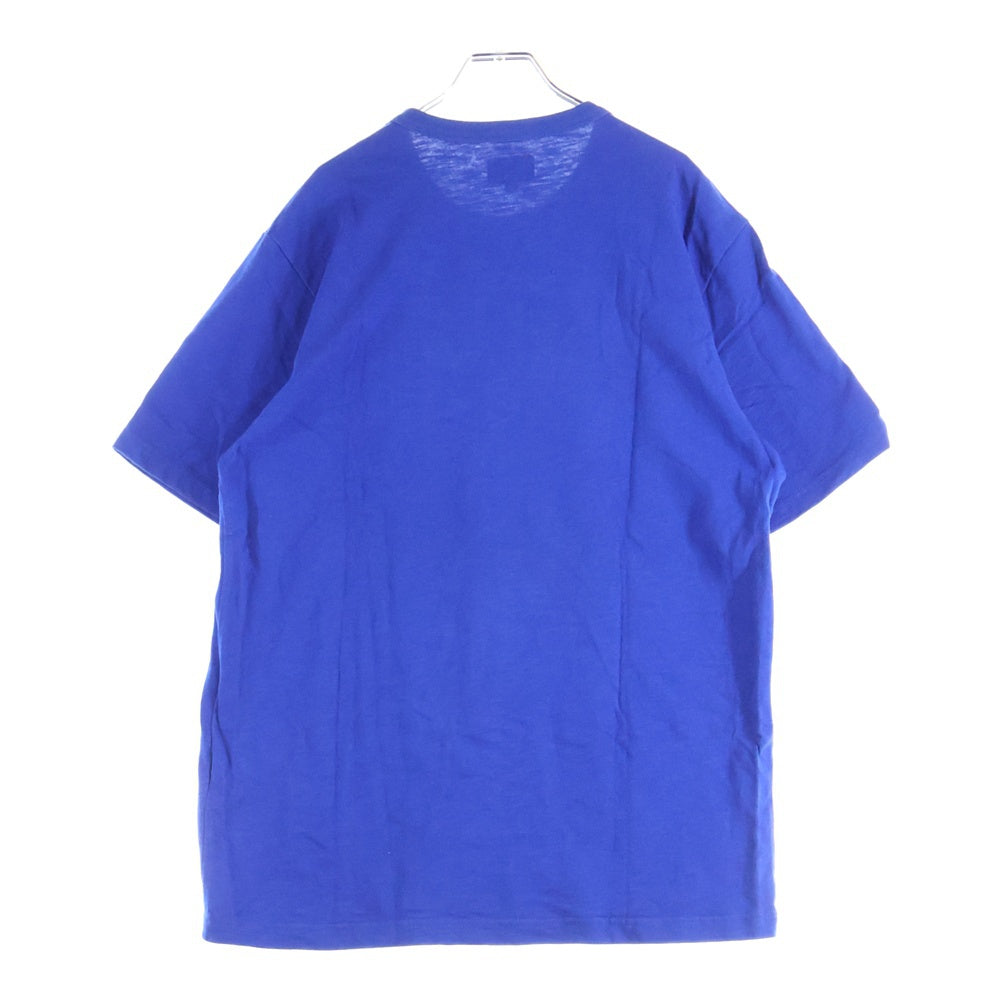 SUPREME(シュプリーム) 19AW Flame S/S Top フレイムロゴワッペン付き半袖Tシャツ クルーネックカットソー ブルー