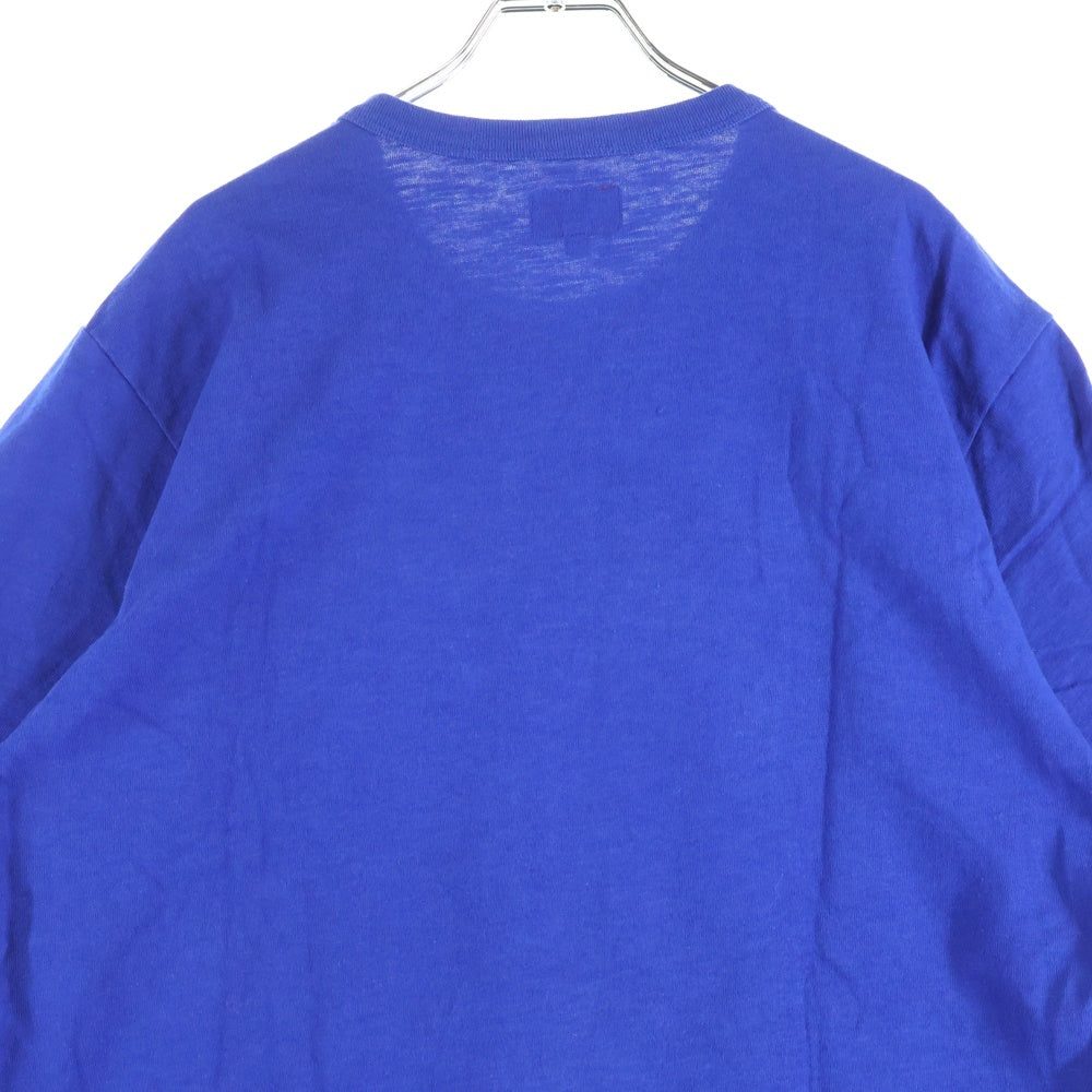 SUPREME(シュプリーム) 19AW Flame S/S Top フレイムロゴワッペン付き半袖Tシャツ クルーネックカットソー ブルー