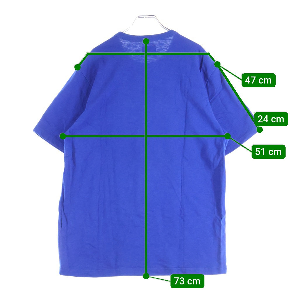 SUPREME(シュプリーム) 19AW Flame S/S Top フレイムロゴワッペン付き半袖Tシャツ クルーネックカットソー ブルー