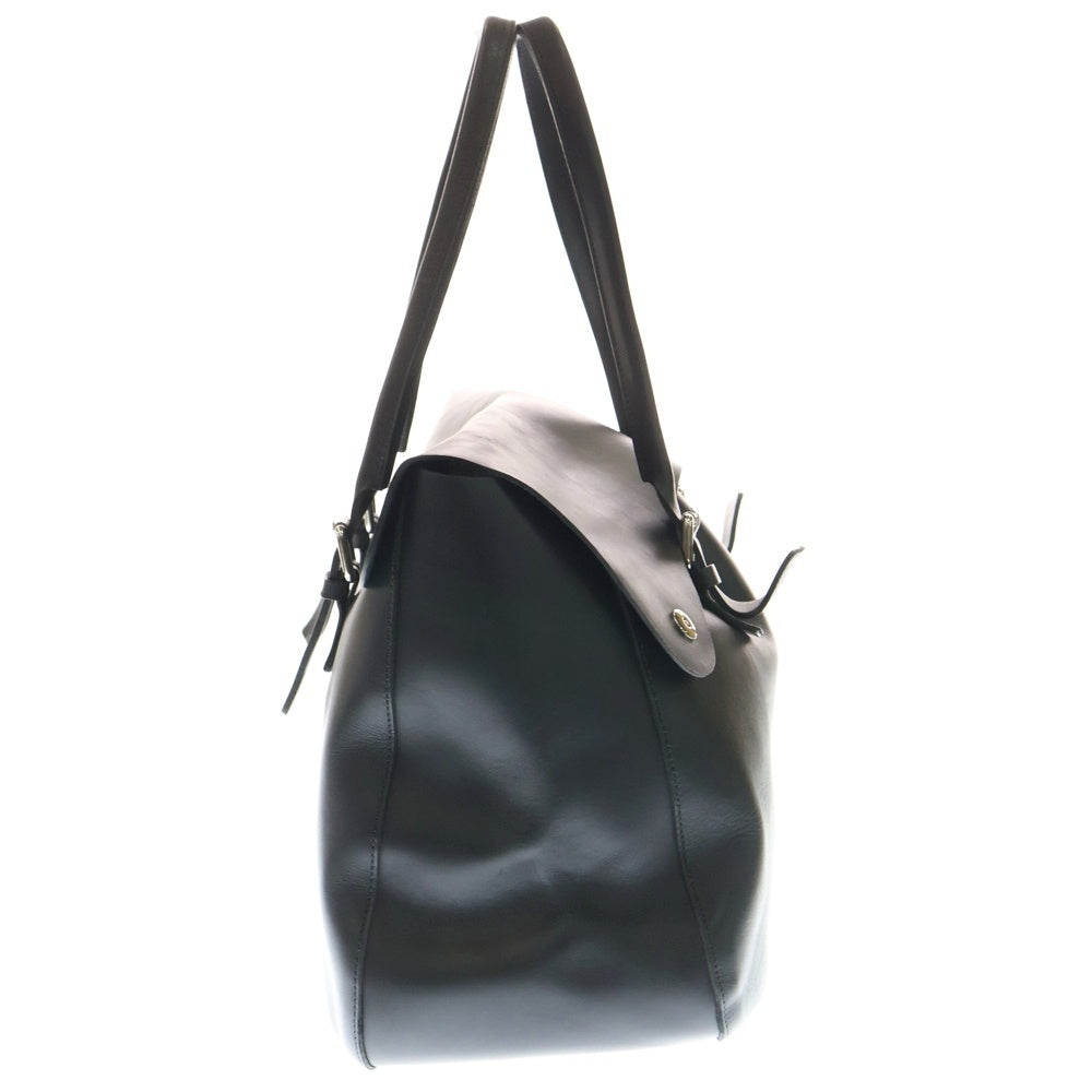 m0851(エムゼロエイトファイブワン) トートバッグ ハンドバッグ フラップ レザー ブラック