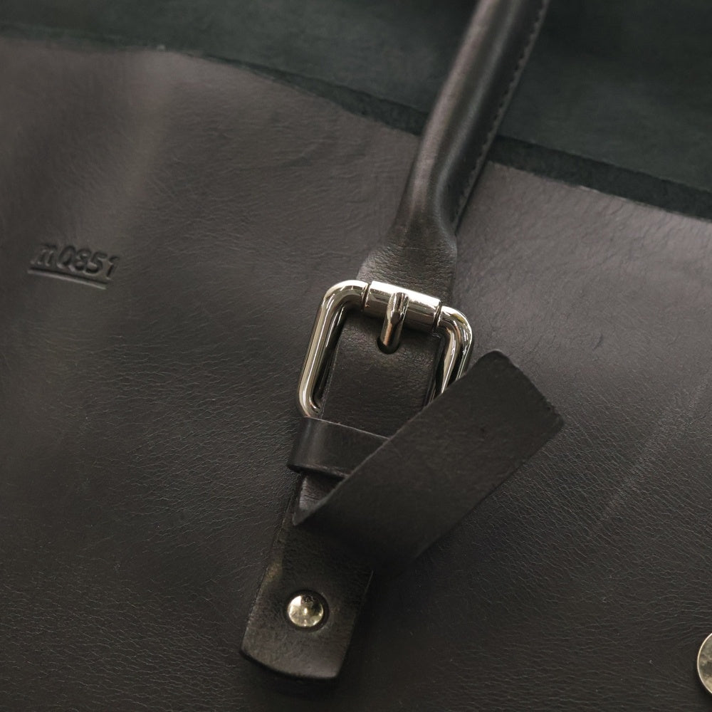 m0851(エムゼロエイトファイブワン) トートバッグ ハンドバッグ フラップ レザー ブラック