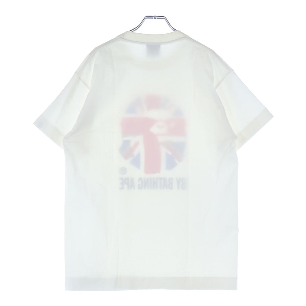A BATHING APE(アベイシングエイプ) ユニオンジャック フロントプリント クルーネック 半袖シャツ ホワイト