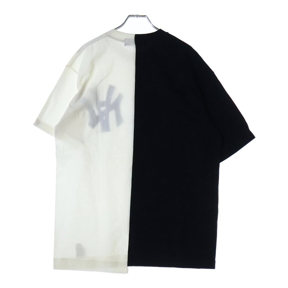 A BATHING APE(アベイシングエイプ) ×NEIGHBORHOOD ネイバーフッド 再構築 クルーネック 半袖Tシャツ ブラック/ホワイト