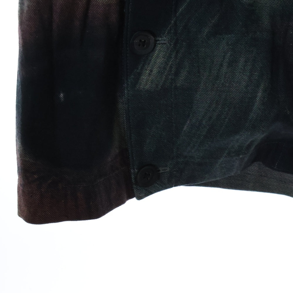 Yohji Yamamoto POUR HOMME(ヨウジヤマモト プールオム) 21SS 釦あき絵 コットン プリントジャケット グレー HD-J14-814