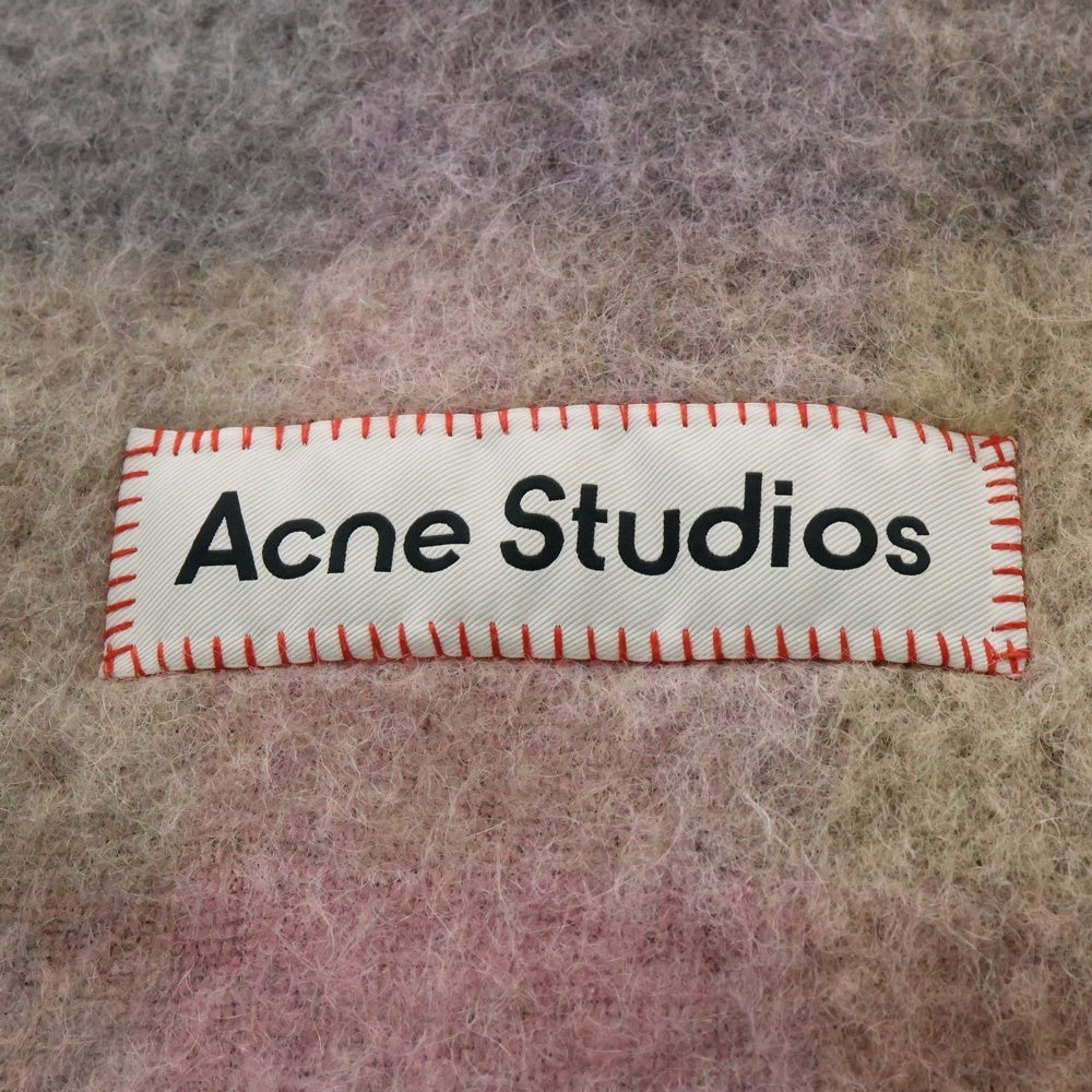 Acne Studios(アクネ ストゥディオズ) Mohair Checked Scarf モヘアニット チェックスカーフ マフラー ピンク