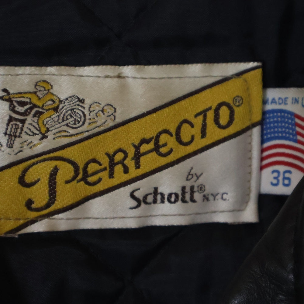SCHOTT(ショット) VINTAGE ヴィンテージ バイカータグ後期 618 ダブルライダースジャケット ブラック