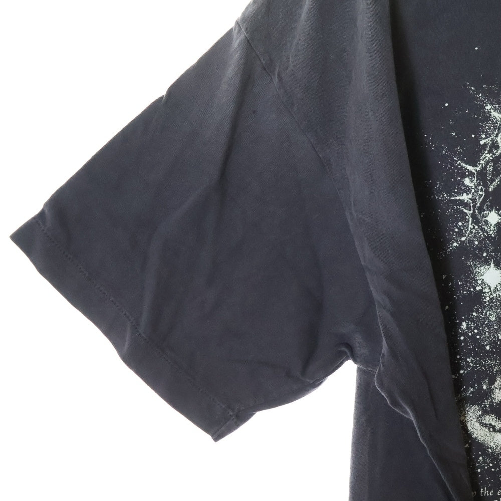 SAINT MICHAEL(セントマイケル) 25SS Jesus TEE ヴィンテージ加工 ジーザス プリント半袖Tシャツ クルーネックカットソー ブラック SM-HR8-0000-016