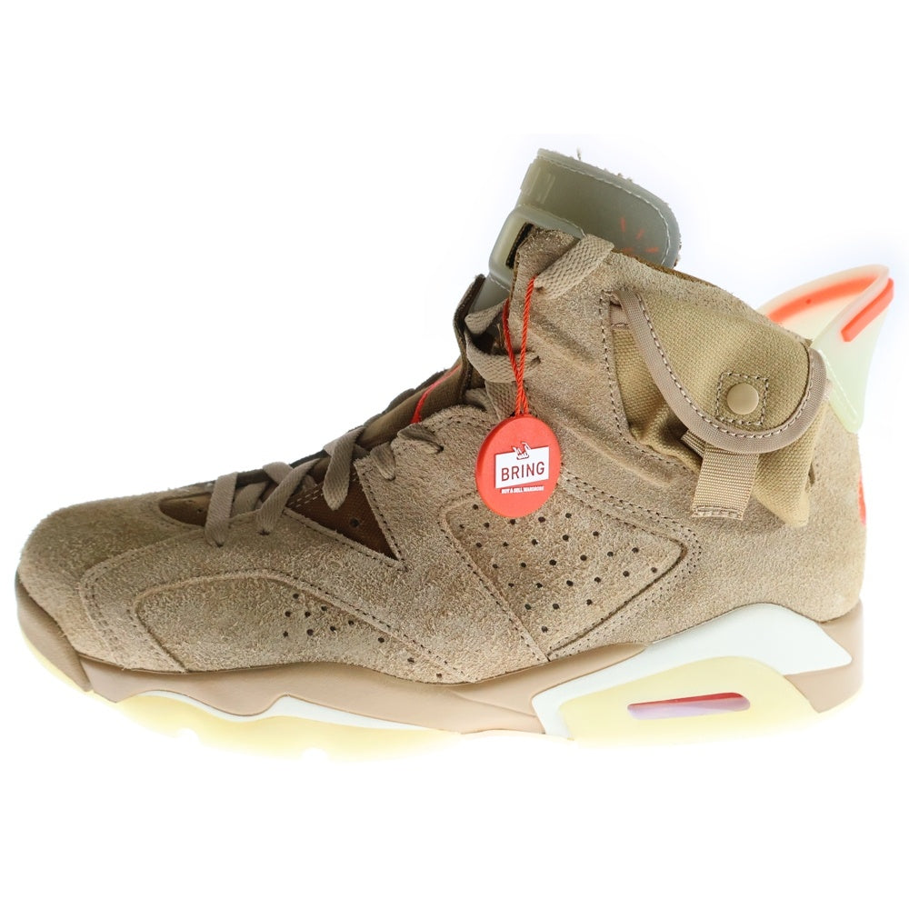 NIKE(ナイキ) Travis Scott Air Jordan 6 British Khaki DH0690-200 トラヴィススコット エアジョーダン6 ブリティッシュカーキ ハイカットスニーカー ブラウン US10/28.0cm
