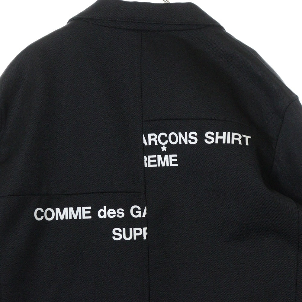 SUPREME(シュプリーム) ×COMME des GARCONS SHIRT Wool Blend Overcoat コムデギャルソンシャツコラボ ウールブレンドオーバーコート ブラック J7FW18
