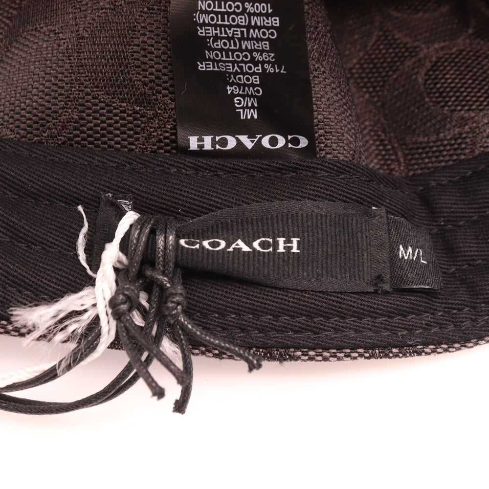 COACH(コーチ) シグネチャー ジャカード フラット ブリムハット キャップ CW764