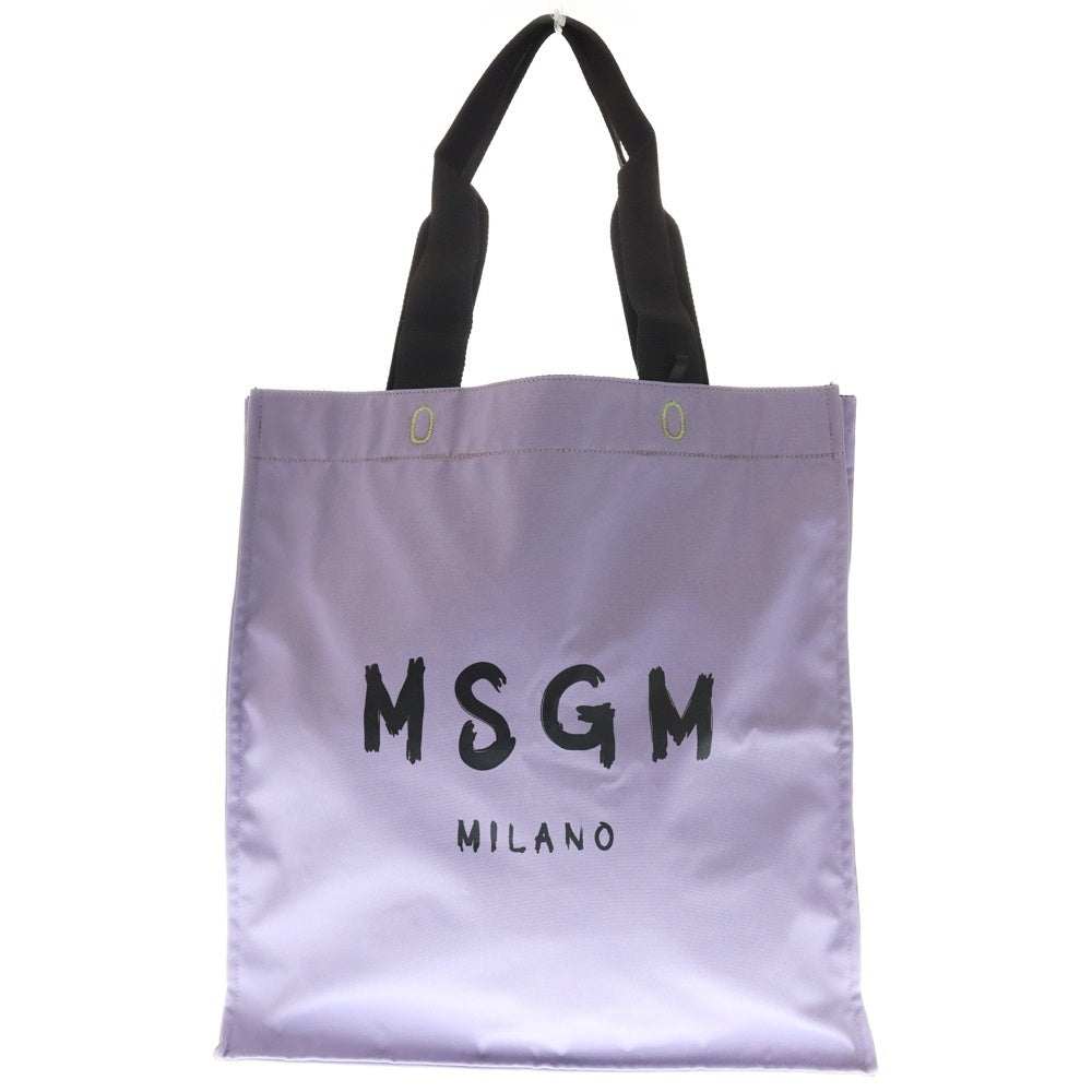 MSGM(エムエスジーエム) アイコニックロゴ トートバッグ ハンドバッグ キャンバス パープル
