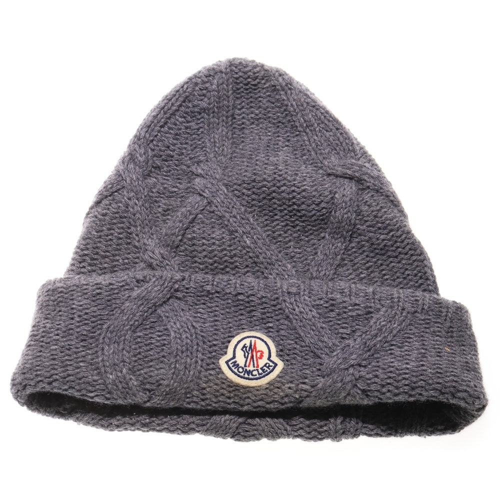 MONCLER(モンクレール) 23AW BERRETTO TRICOT ワッペン付き ニットキャップ ビーニー グレー I20913B00035