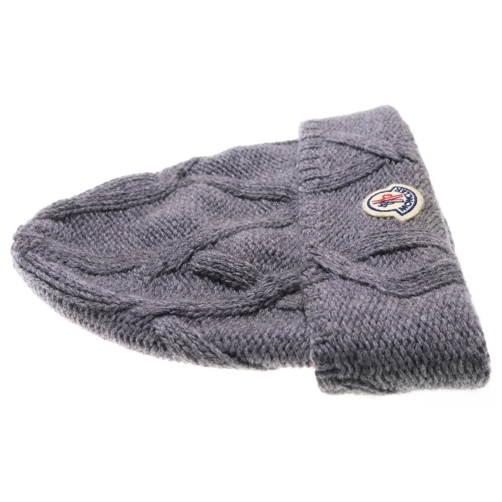 MONCLER(モンクレール) 23AW BERRETTO TRICOT ワッペン付き ニットキャップ ビーニー グレー I20913B00035